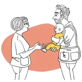 Une mère joue avec deux jeunes enfants et des jouets colorés sur un tapis.